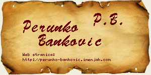 Perunko Banković vizit kartica